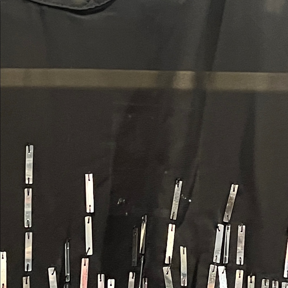 NWT-Boston Proper Black and Silver Long Sleeve Sequins Evening Dress - Picture 8 of 15